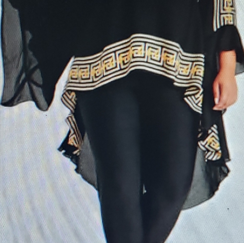 Belted Border Hi Low Drama Tunic